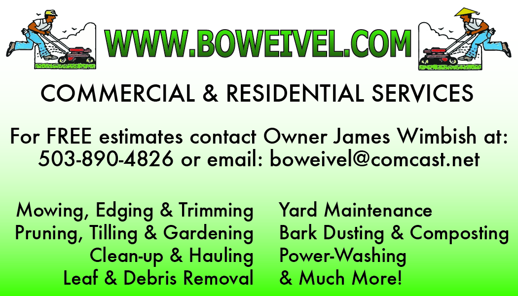 Side two of Boweivel's business card